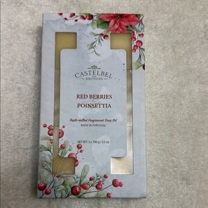 Red Berries Poinsettia Triple-Milled Soap Set - Cream
